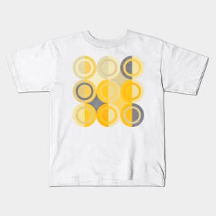 Geometric Shapes Yellow Blue Circles Kids T-Shirt